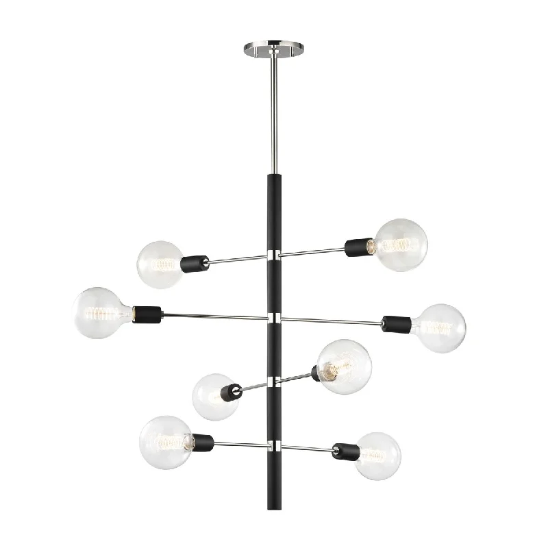 Industrial Wall - Mounted Lighting for Workshop WallsAsrid 8 Lights Chandelier Polished Nickel & Black finish