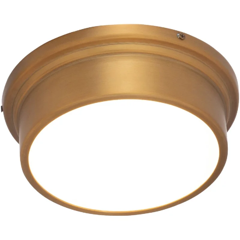 Industrial Lighting for Food Processing FactoriesYork 8 in. LED Flush Mount Light Brass Finish