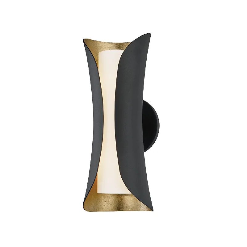 Corrosion - Resistant Industrial Lighting for Coastal FactoriesJosie 14 In. Wall Light Black & Gold Finish