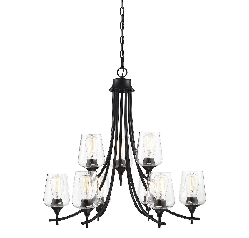 Industrial Lighting for Woodworking FactoriesOctave Nine Light Chandelier