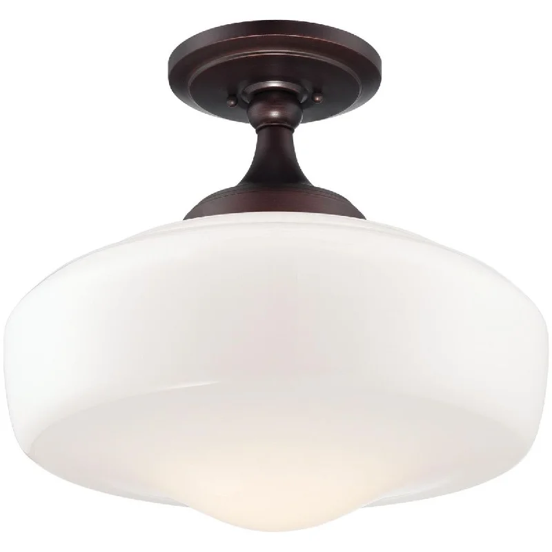 Industrial Task Lighting for Precision Workstations17 in. Semi flush Mount Light Bronze finish