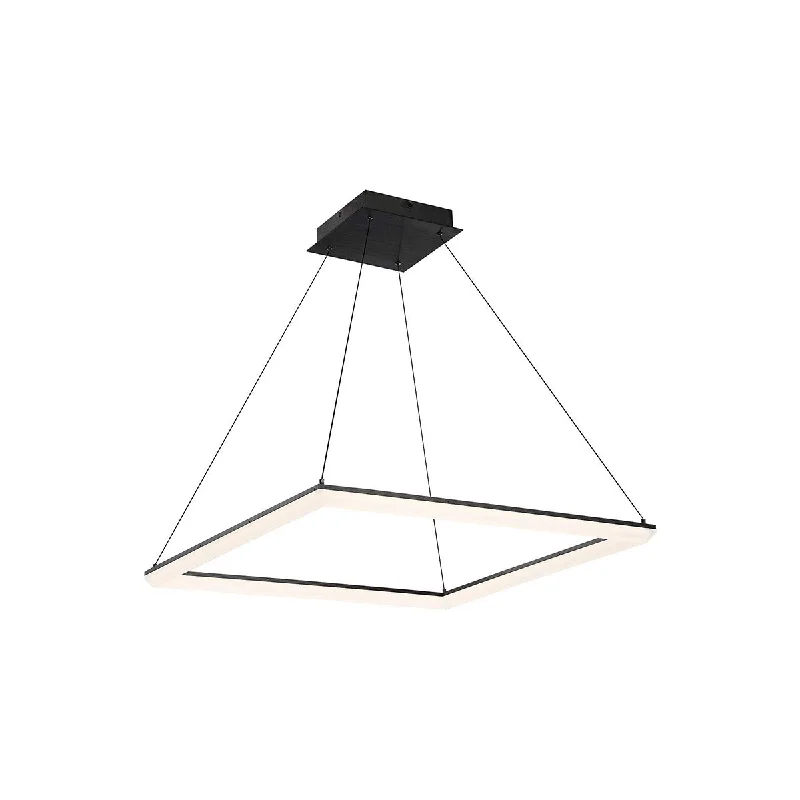 Industrial Area Lighting for Large Open SpacesFrame 28 in. LED Pendant Light Black Finish