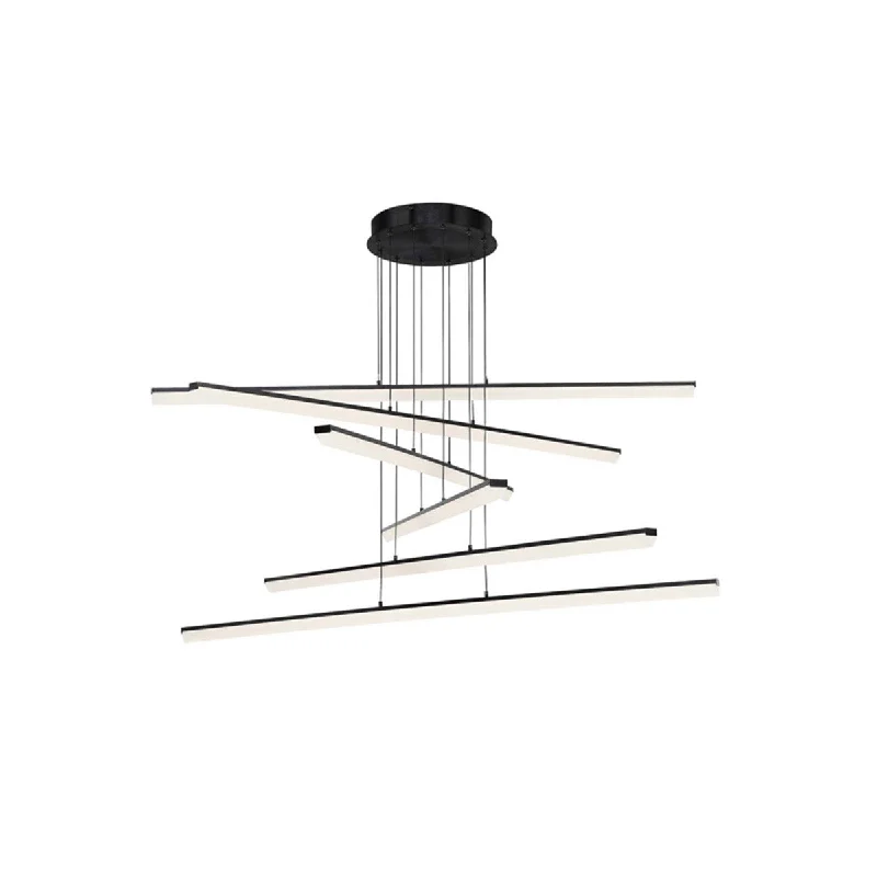 Dust - Resistant Industrial Lighting for Dirty WorkspacesStack 48 in. 6 Lights LED Pendant Light Black Finish