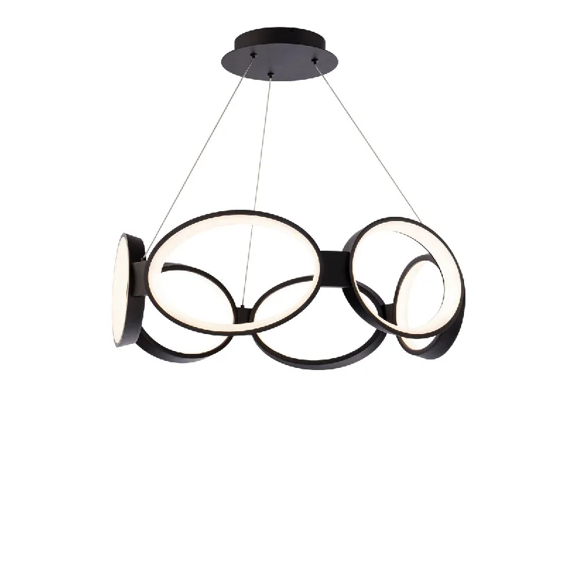 Waterproof Industrial Lighting for Wet AreasSolitaire 24 in. LED Pendant Light Black finish
