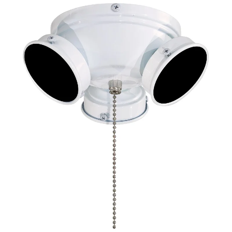 Industrial Flood Lighting for Outdoor Loading DocksUniversal 7 In. Three Lights Ceiling Fan Light Kit, White Finish