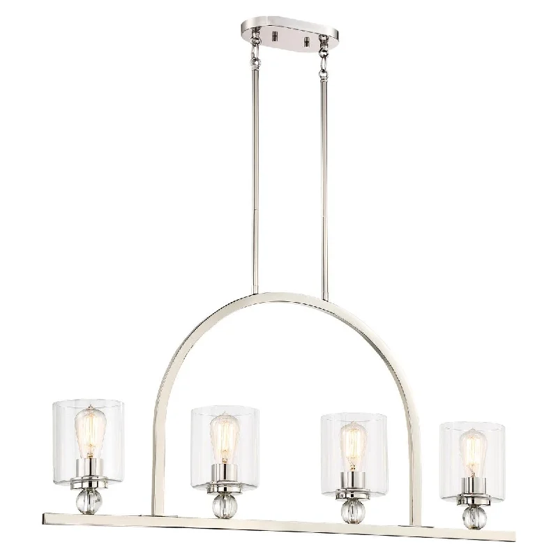 Corrosion - Resistant Industrial Lighting for Coastal FactoriesStudio 5 38 in. 4 Lights Pendant Light Polished Nickel Finish