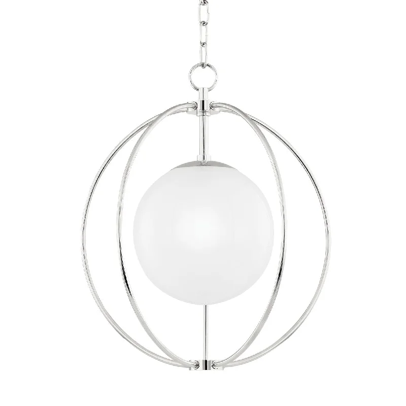 Dimmable Industrial Lighting for Ambiance ControlLyla 19 in. Pendant Light Polished Nickel Finish