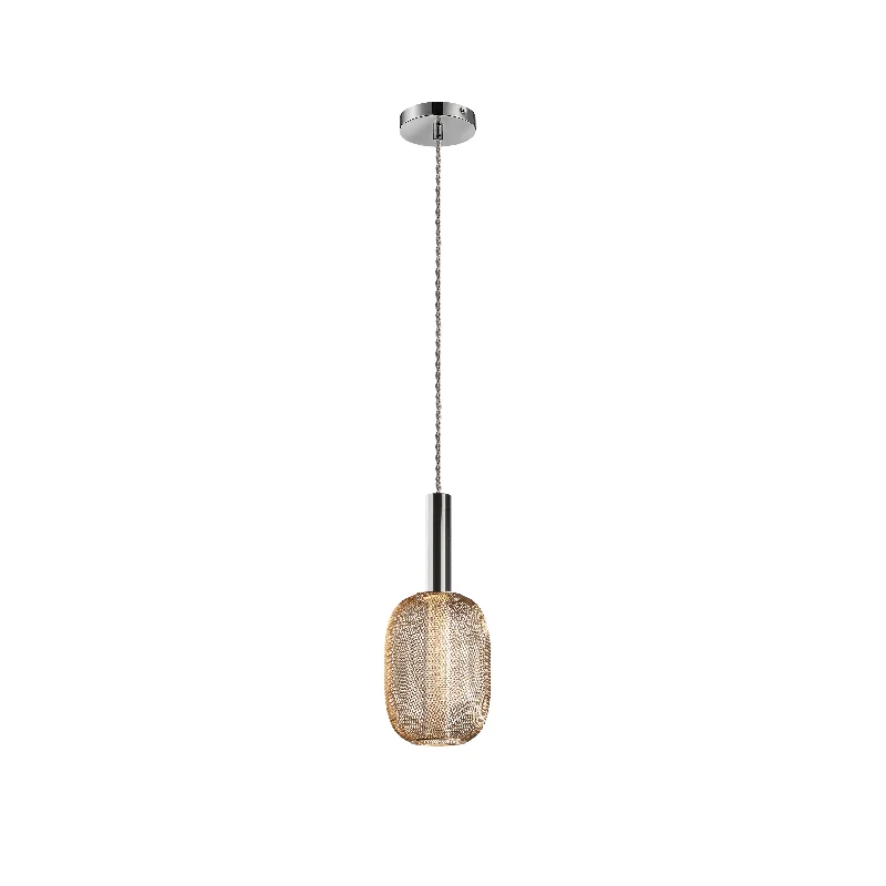 Track lighting with multiple heads for flexibilityMicron LED Single Pendant 1Lt, Chrome/Gold