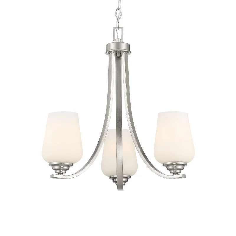 Waterproof Industrial Lighting for Wet AreasShyloh 20 in. 3 Lights Chandelier Brushed Nickel finish