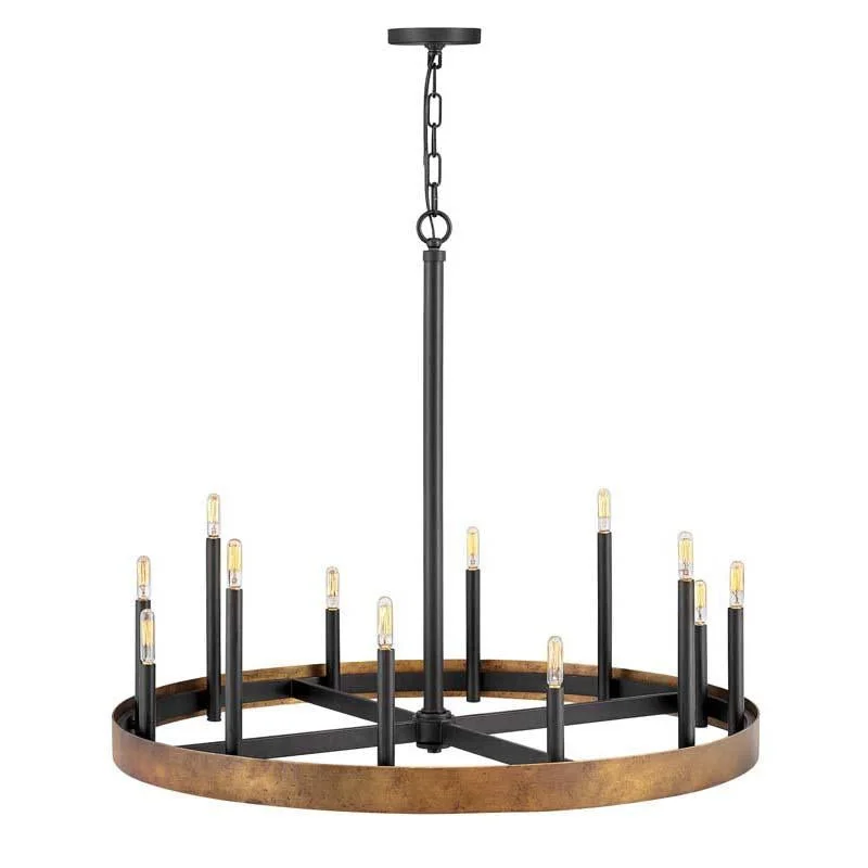 Contemporary track lighting in black finishHinkley 3869WA Chandelier Wells Weathered Brass