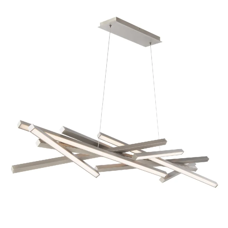 High - Bay LED Industrial Lighting for WarehousesParallax 55 in. 8 Lights LED Chandelier Brushed Nickel finish