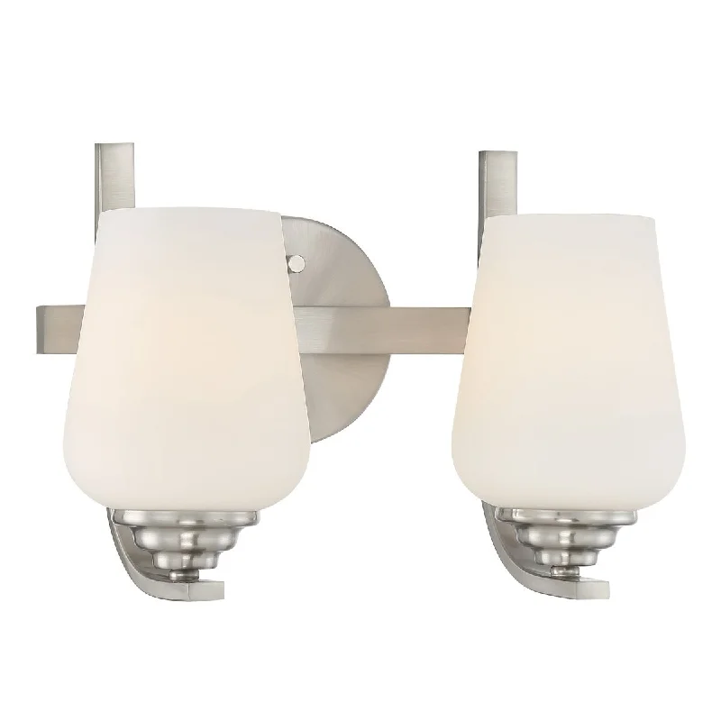 Industrial Lighting with High CRI (Color Rendering Index) for True Color PerceptionShyloh 14 In. 2 Lights Vanity Light Brushed Nickel Finish