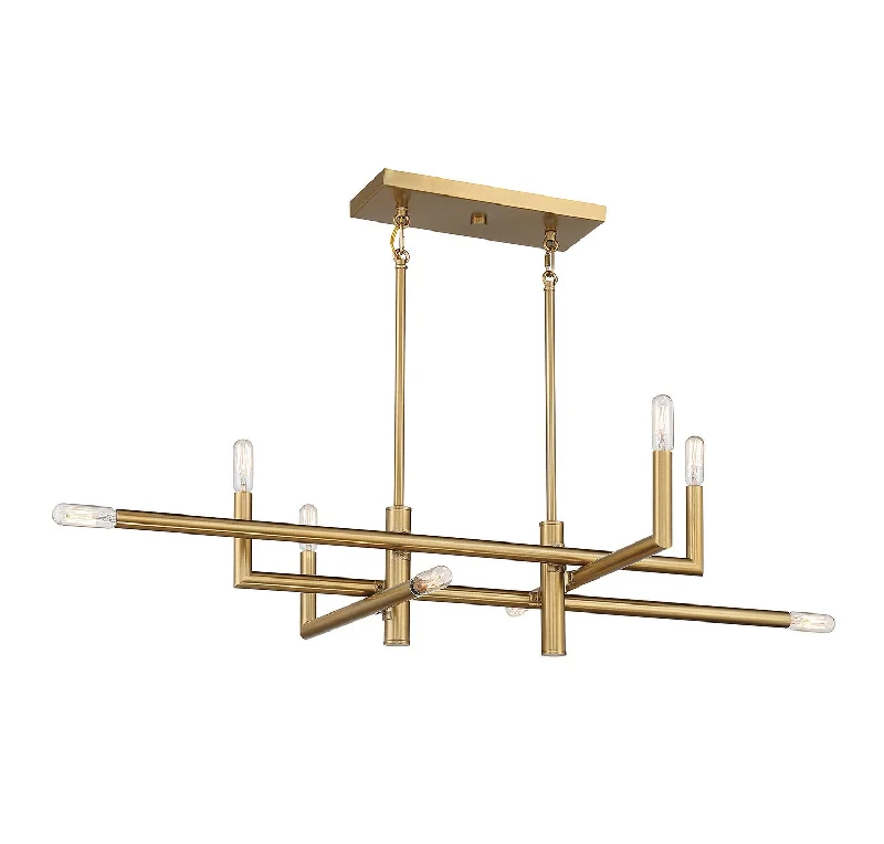 Industrial Lighting for Woodworking FactoriesCristofer Eight Light Linear Chandelier