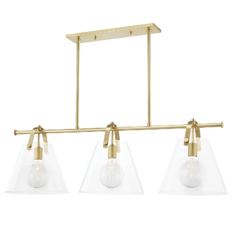 Waterproof Industrial Lighting for Wet AreasKarin 44 in. 3 Lights Pendant Light Brass Finish