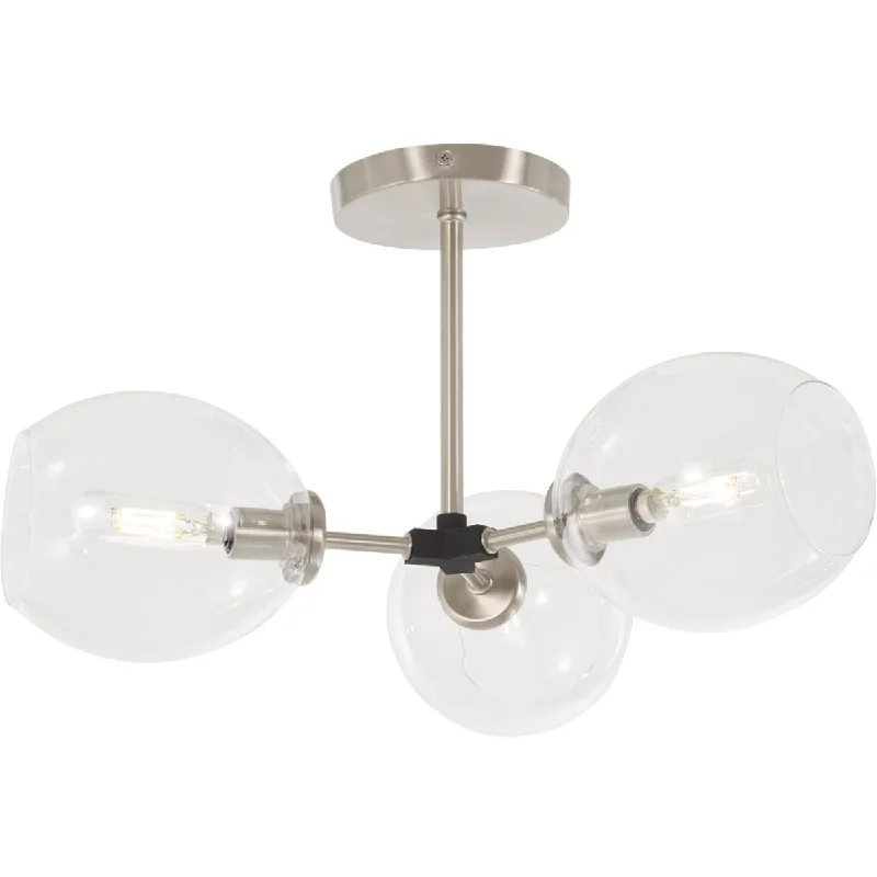 Industrial Lighting for Electronics ManufacturingNexpo 19 in. 3 Lights Semi flush Mount Light Brushed Nickel finish Industrial Lighting for Electronics ManufacturingNexpo 19 in. 3 Lights Semi flush Mount Light Brushed Nickel finish