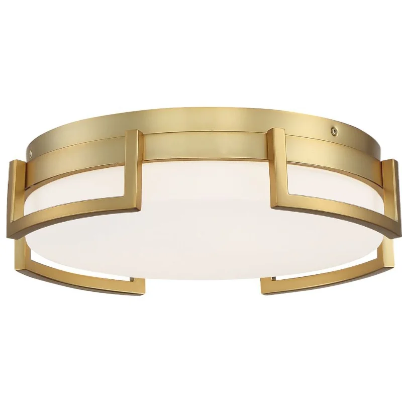 Industrial Emergency Lighting for Safety in FactoriesBezel Set 15 in. LED Flush Mount Light Gold Finish Industrial Emergency Lighting for Safety in FactoriesBezel Set 15 in. LED Flush Mount Light Gold Finish