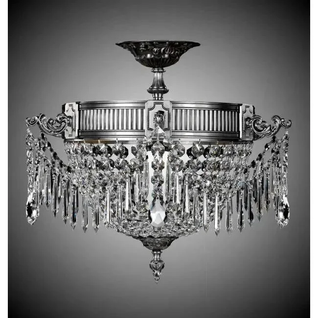 Track lighting for high - ceiling spacesValencia Brass and Crystal Semi-Flush