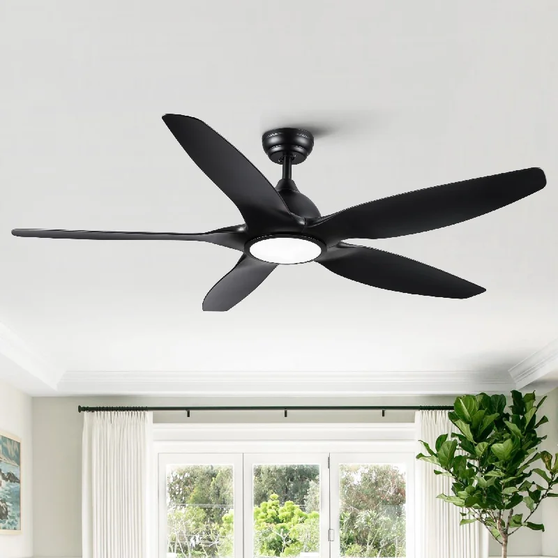Mid - Century Modern Chandeliers for Vintage AppealMid - Century Modern Chandeliers for Vintage Appeal60 in. Integrated LED Indoor&Outdoor Matte Black Ceiling Fan with Light Kit and Remote - N/A