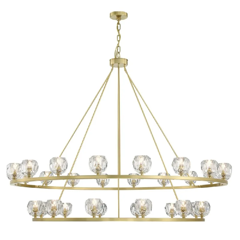 Chandeliers with Metal Frames in Gold FinishChandeliers with Metal Frames in Gold FinishAragon 30 Light Soft Brass Chandelier