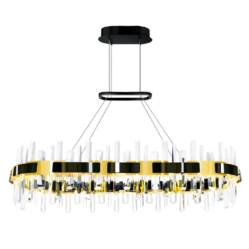 Chandeliers with Metal Frames in Copper FinishChandeliers with Metal Frames in Copper FinishAya LED Integrated Pearl Black Chandelier
