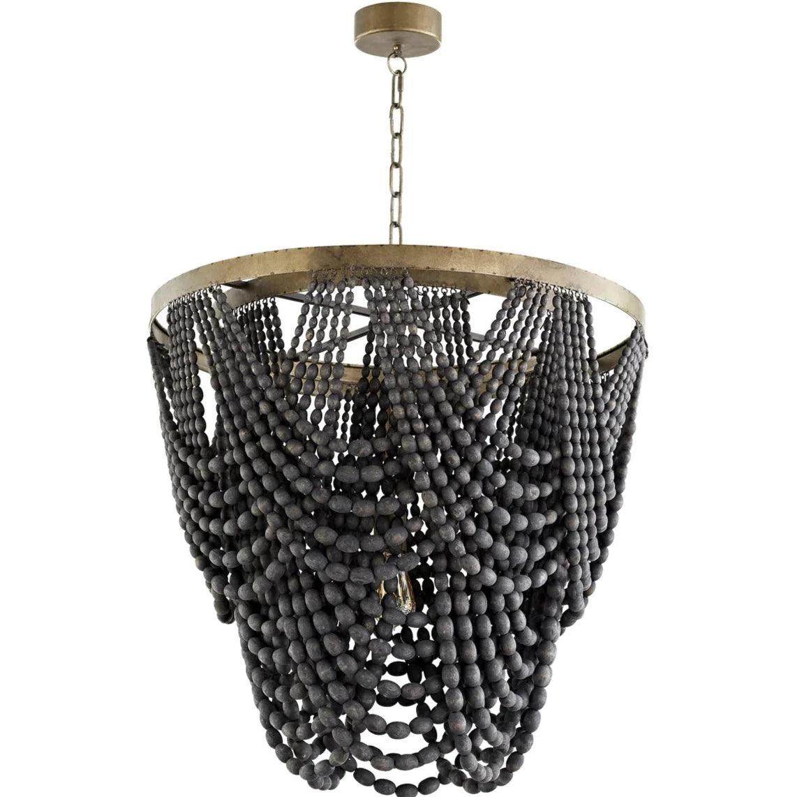 Ceiling - Mounted Chandeliers for Standard CeilingsCeiling - Mounted Chandeliers for Standard CeilingsBlack Wood Bead Boho Chandelier