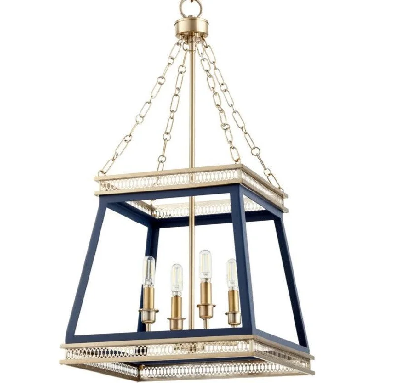 Chandeliers with Metal Frames in Bronze FinishChandeliers with Metal Frames in Bronze FinishBlue & Brass Luminary Glam Chandelier