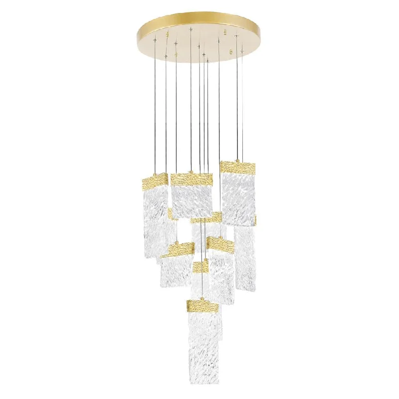 Small Chandeliers for Compact RoomsSmall Chandeliers for Compact RoomsCarolina LED Chandelier With Gold Leaf Finish
