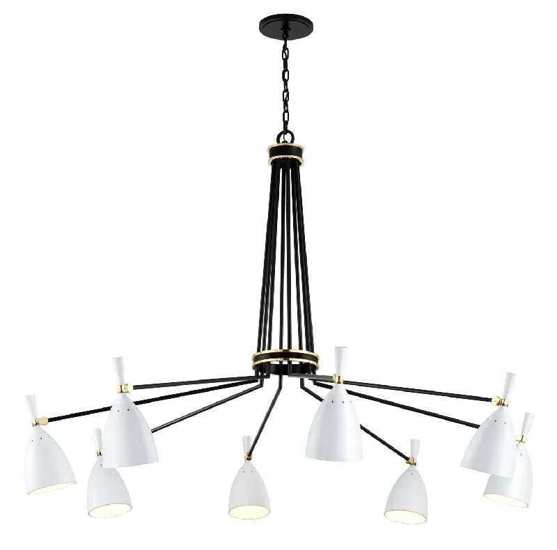 French Country Chandeliers with a Romantic AuraFrench Country Chandeliers with a Romantic AuraCorbett Utopia 281-08 Chandelier Light - Black Brass Off White Shades