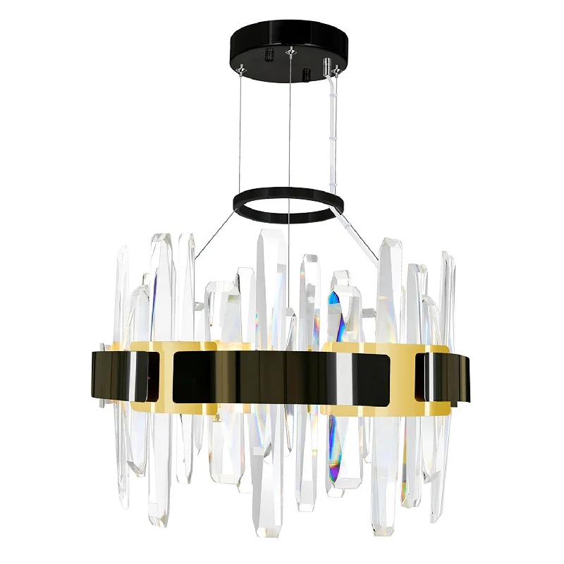 Chandeliers with Metal Frames in Bronze FinishChandeliers with Metal Frames in Bronze FinishCWI Aya 1592P18-612 Chandelier Light - Pearl_Black_Titanium_Gold