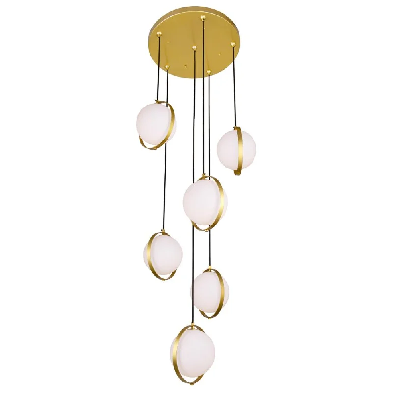 Bohemian - Style Beaded Chandeliers for Eclectic DecorBohemian - Style Beaded Chandeliers for Eclectic DecorDa Vinci 6 Light Multi Light Pendant With Brass Finish