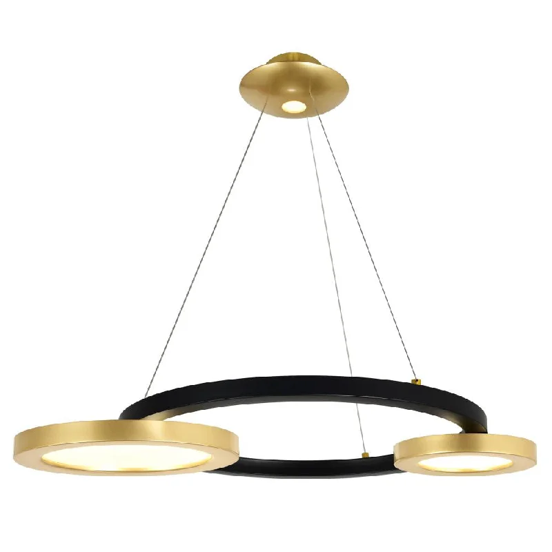 Chandeliers for High Ceilings to Fill Vertical SpaceChandeliers for High Ceilings to Fill Vertical SpaceDeux Lunes LED Chandelier With Sun Gold & Black Finish