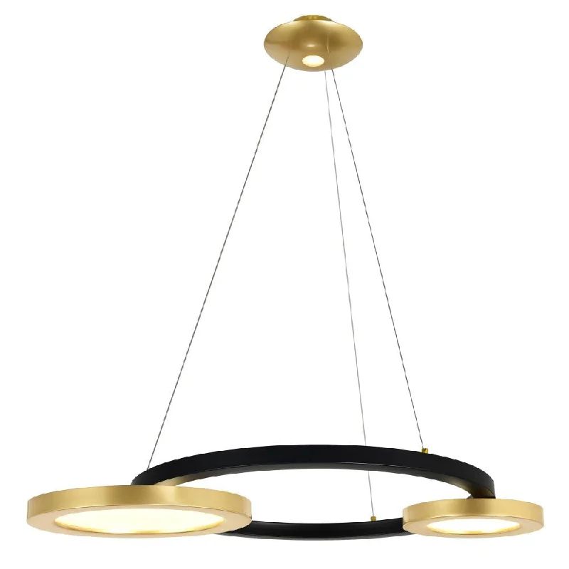 Small Chandeliers for Compact RoomsSmall Chandeliers for Compact RoomsDeux Lunes LED Chandelier With Sun Gold & Black Finish