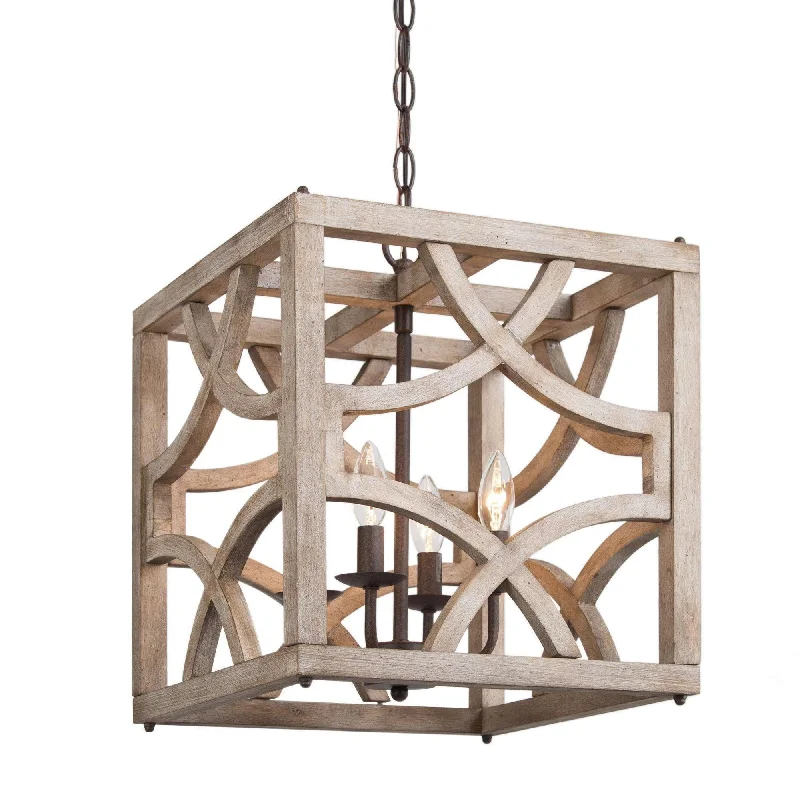 Chandeliers for Low Ceilings to Avoid OvercrowdingChandeliers for Low Ceilings to Avoid OvercrowdingElderflower 4-Light Small Wood Chandelier