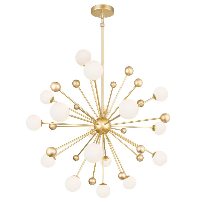 Chandeliers with Adjustable Height for Custom InstallationChandeliers with Adjustable Height for Custom InstallationElement 17 Light Chandelier With Sun Gold Finish