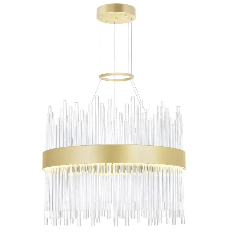 Chandeliers with Clear Crystal for a Sparkling EffectChandeliers with Clear Crystal for a Sparkling EffectGenevieve LED Chandelier With Medallion Gold Finish