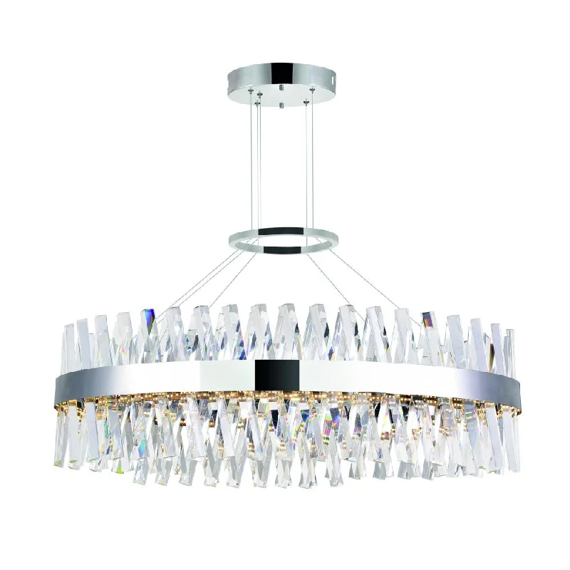 Chandeliers with Metal Frames in Black FinishChandeliers with Metal Frames in Black FinishGlace LED Chandelier With Chrome Finish