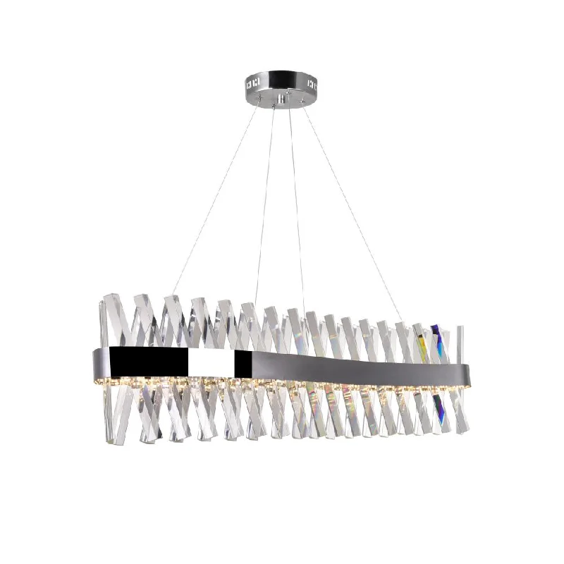 Chandeliers with Metal Frames in Bronze FinishChandeliers with Metal Frames in Bronze FinishGlace LED Chandelier With Chrome Finish