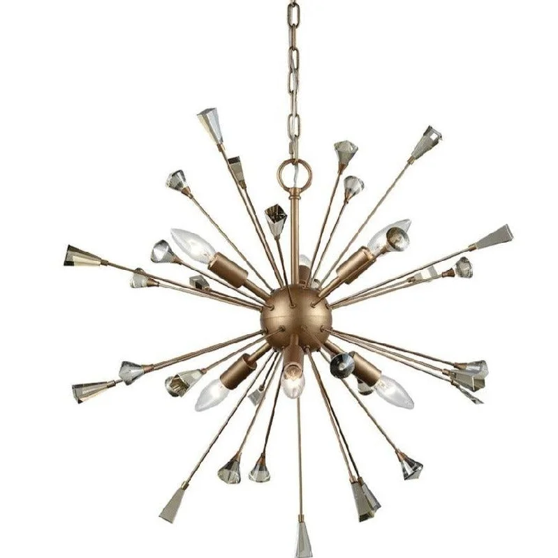 Chandeliers with Clear Crystal for a Sparkling EffectChandeliers with Clear Crystal for a Sparkling EffectGold Starburst Crystal Chandelier