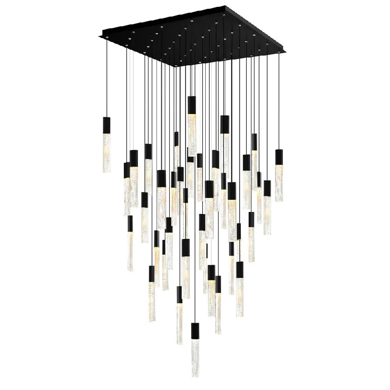 Minimalist Chandeliers for Sleek and Simple InteriorsMinimalist Chandeliers for Sleek and Simple InteriorsGreta Integrated LED Black Chandelier