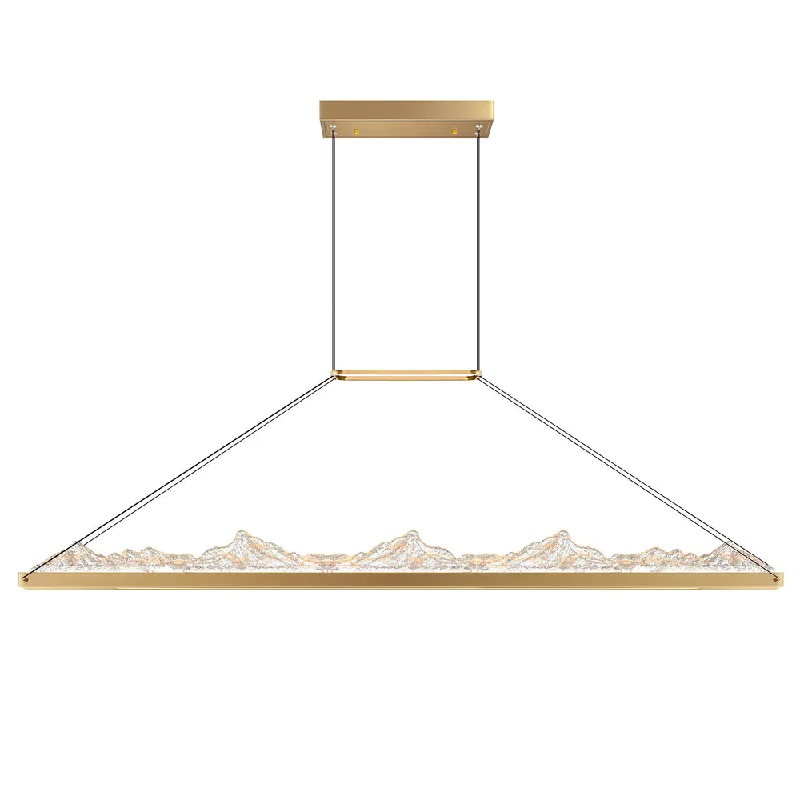 Chandeliers with Metal Frames in Silver FinishChandeliers with Metal Frames in Silver FinishHimalayas Integrated LED Brass Island/Pool Table Light