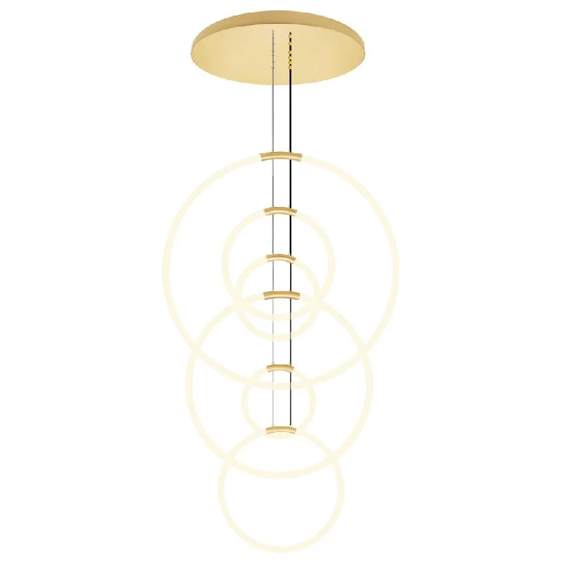 Chandeliers with Pendant Lights for a Stylish LookChandeliers with Pendant Lights for a Stylish LookHoops 6 Light LED Chandelier With Satin Gold Finish