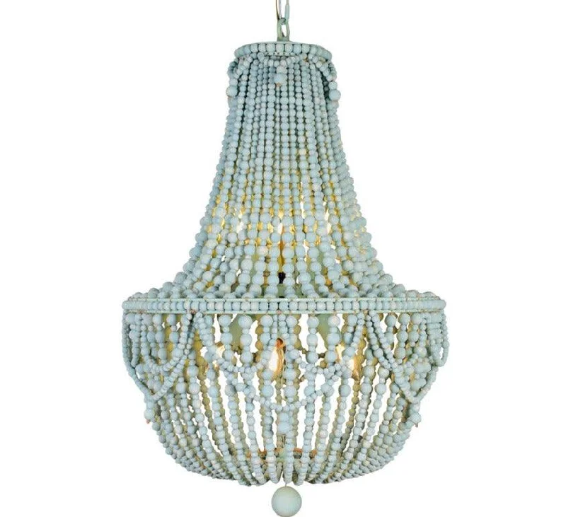 Oversized Chandeliers as a Statement Piece in Living RoomsOversized Chandeliers as a Statement Piece in Living RoomsLight Blue Wood Beaded Swag Chandelier