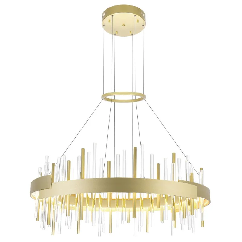 Chandeliers with Metal Frames in Copper FinishChandeliers with Metal Frames in Copper FinishMillipede 32 in LED Satin Gold Chandelier