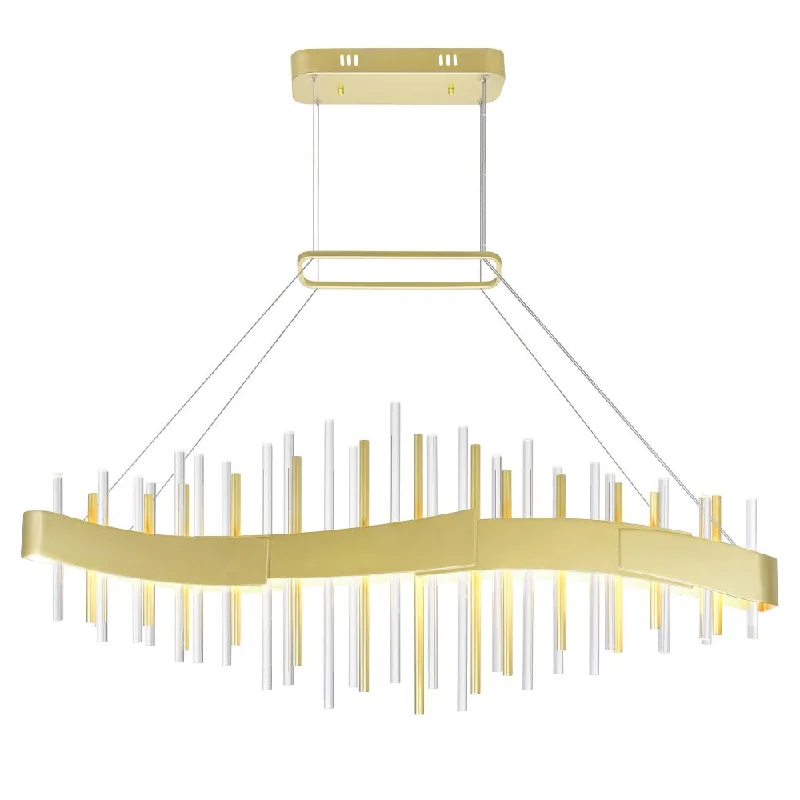 Chandeliers with Metal Frames in Gold FinishChandeliers with Metal Frames in Gold FinishMillipede 40 in LED Satin Gold Chandelier