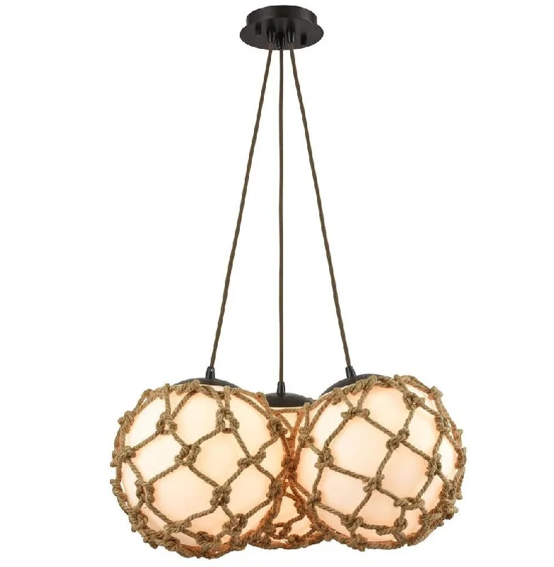 Chandeliers with Metal Frames in Silver FinishChandeliers with Metal Frames in Silver FinishCoastal Rope Opal Glass Chandelier