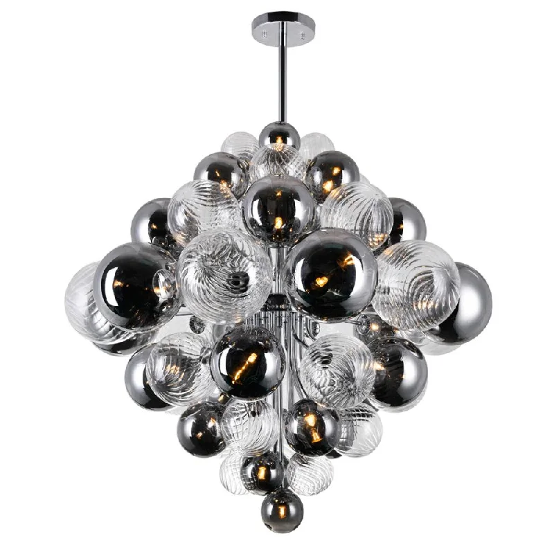 Chandeliers with Metal Frames in Bronze FinishChandeliers with Metal Frames in Bronze FinishPallocino 27 Light Chandelier With Chrome Finish