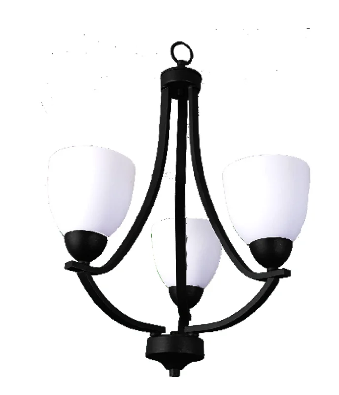 Art Deco Chandeliers for a Retro - Glam LookArt Deco Chandeliers for a Retro - Glam LookPamela 3 Light Matte Black Chandelier