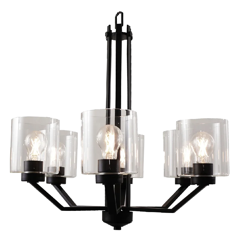 Industrial Iron Chandeliers for Loft - Inspired SpacesIndustrial Iron Chandeliers for Loft - Inspired SpacesPiper 6 Light Matte Black Chandelier