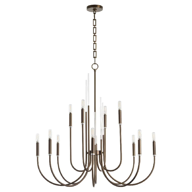 Art Deco Chandeliers for a Retro - Glam LookArt Deco Chandeliers for a Retro - Glam LookQuorum SUMMIT 6223-12-81 Chandelier Light - Dark Brass