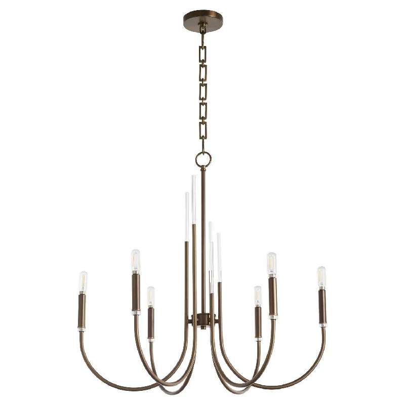 Chandeliers with Metal Frames in Silver FinishChandeliers with Metal Frames in Silver FinishQuorum SUMMIT 6223-6-81 Chandelier Light - Dark Brass
